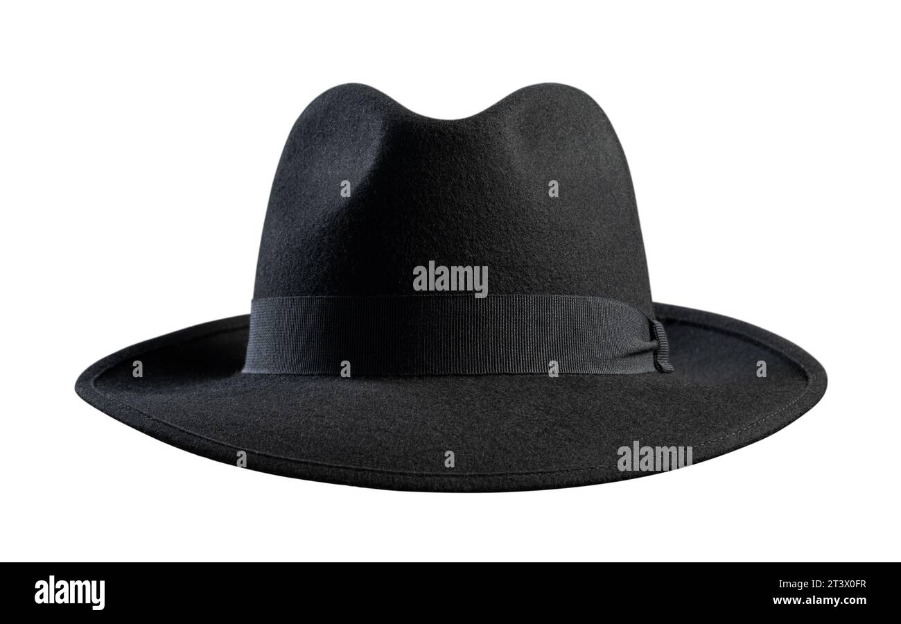 Black Vintage hat isolated on white background Stock Photo - Alamy