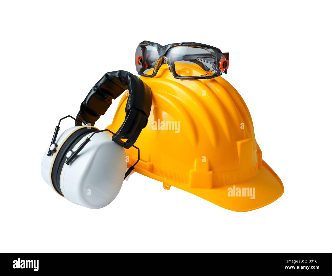 Safety helmet, ear muffs and goggles personal protective equipment and