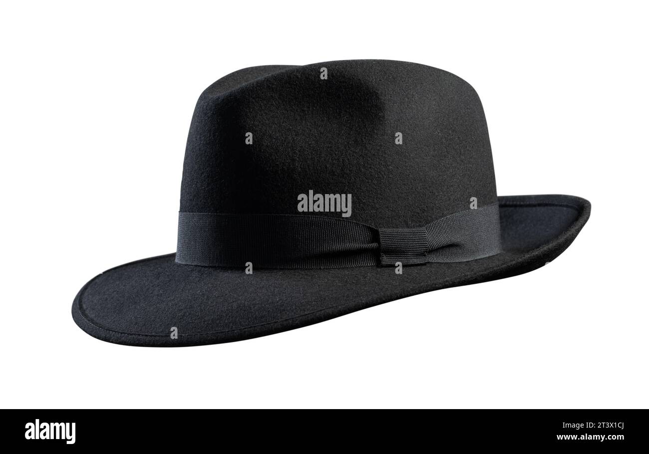 Black Vintage hat isolated on white background Stock Photo - Alamy
