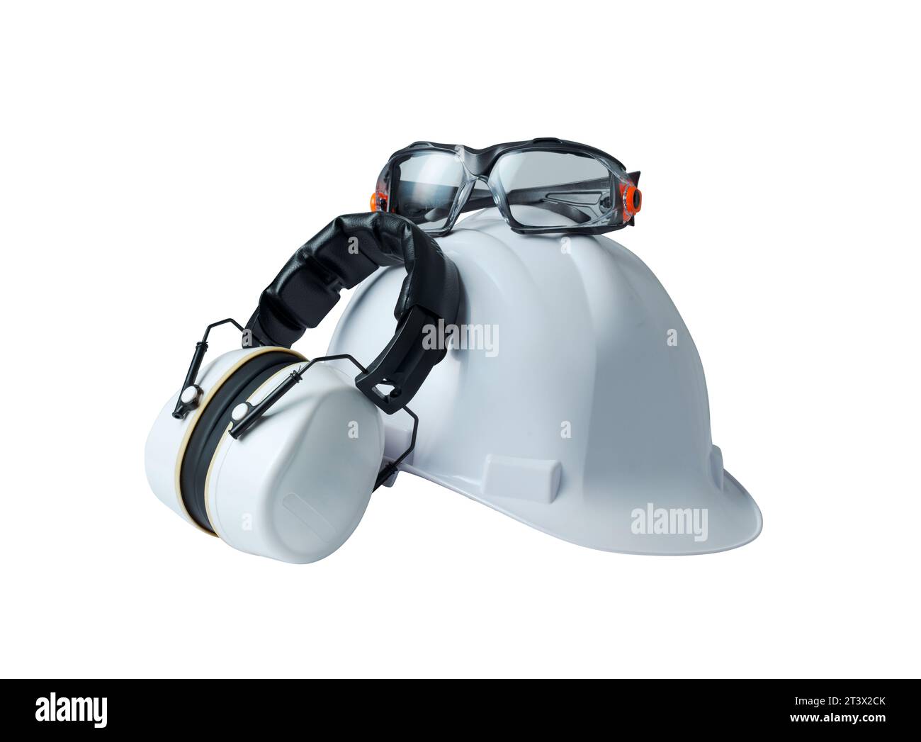 Safety helmet, ear muffs and goggles personal protective equipment and