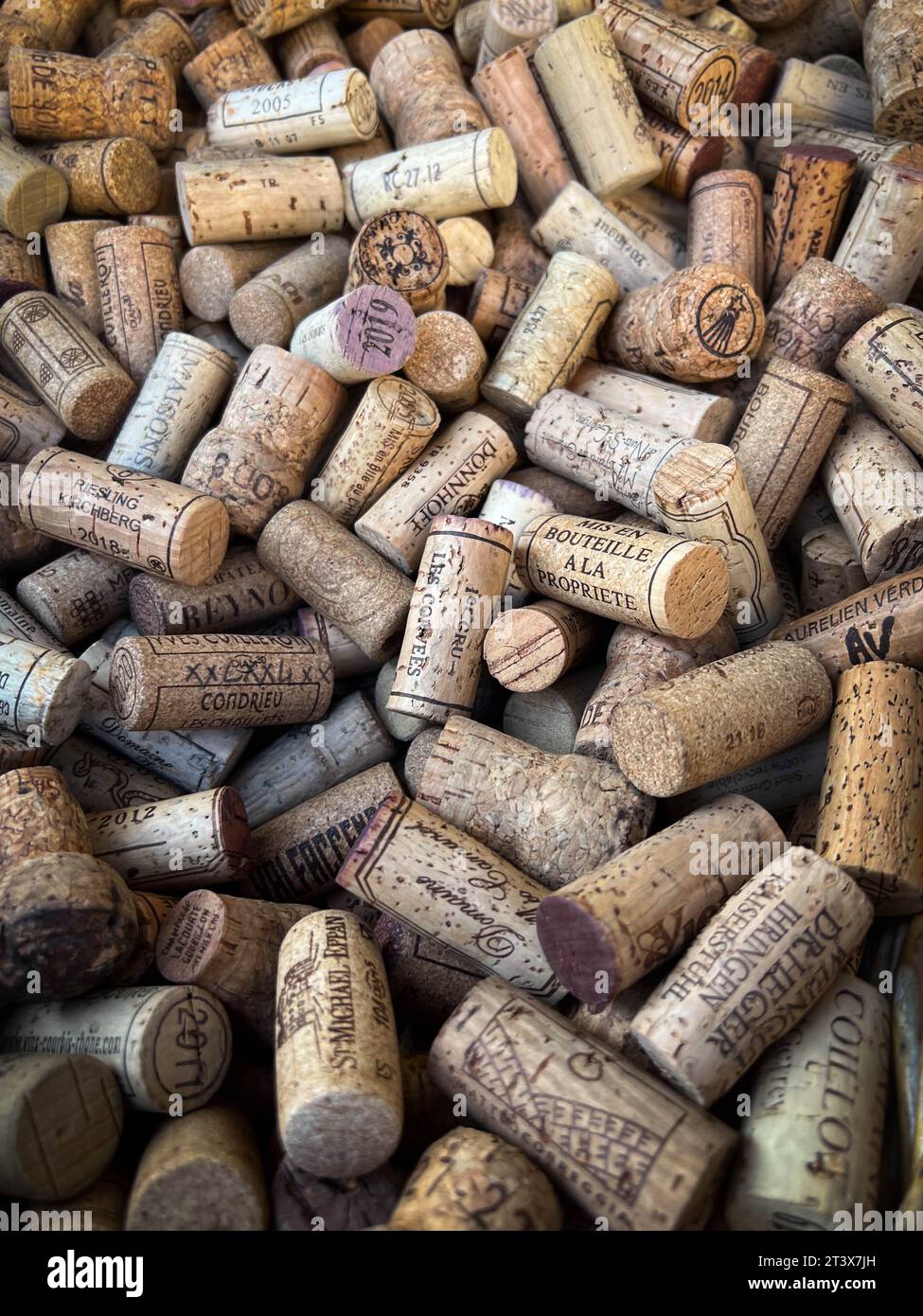 Corks outside a wine store in Beaune, Burgundy, France. Stock Photo