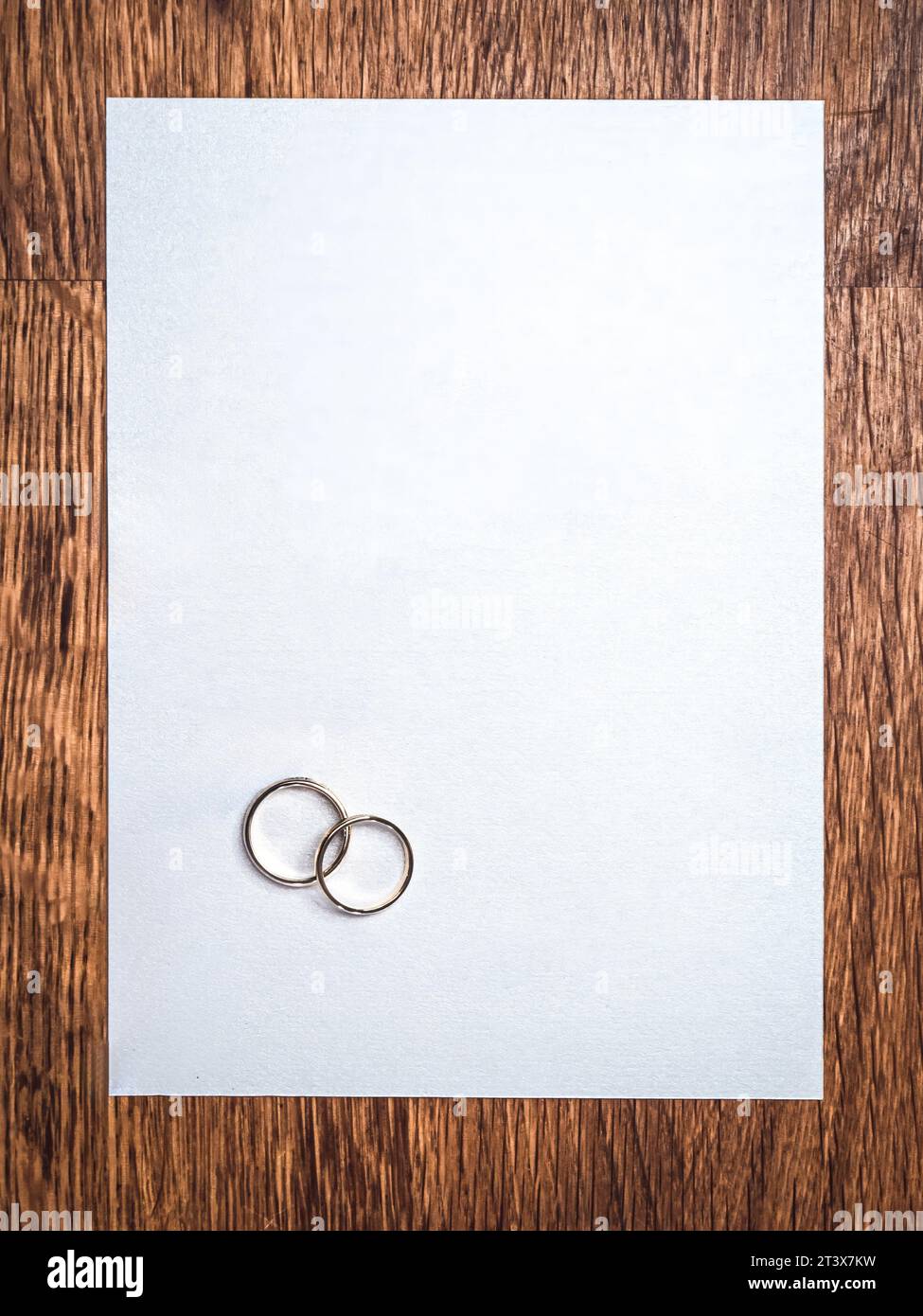 Premium Photo  Wedding ring invitation wood background