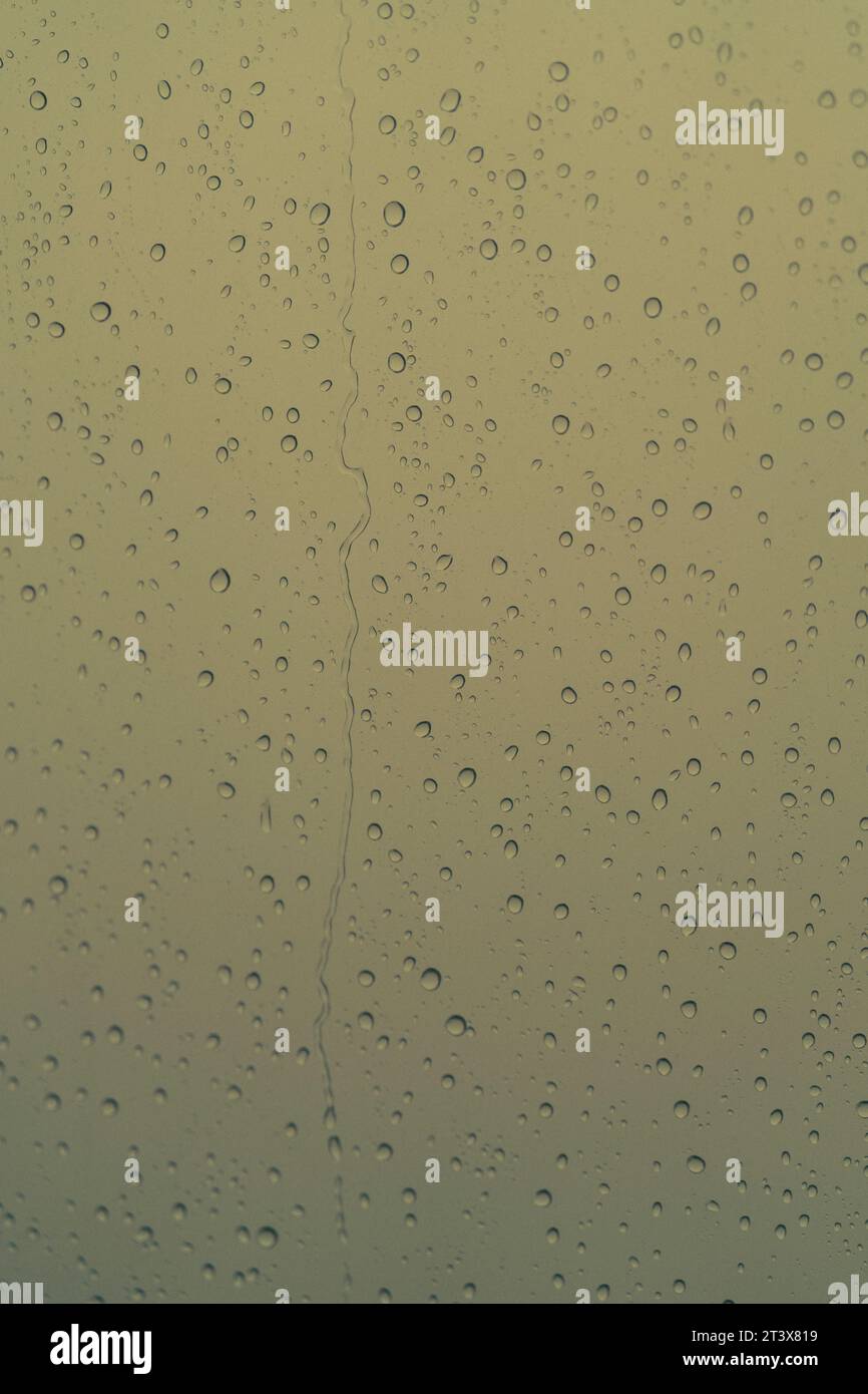 water drops on the window rain day Stock Photo