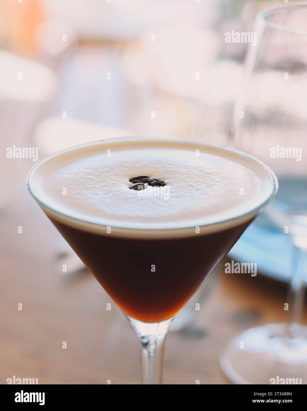 Espresso martini cocktail made with espresso, coffee liqueur and vodka