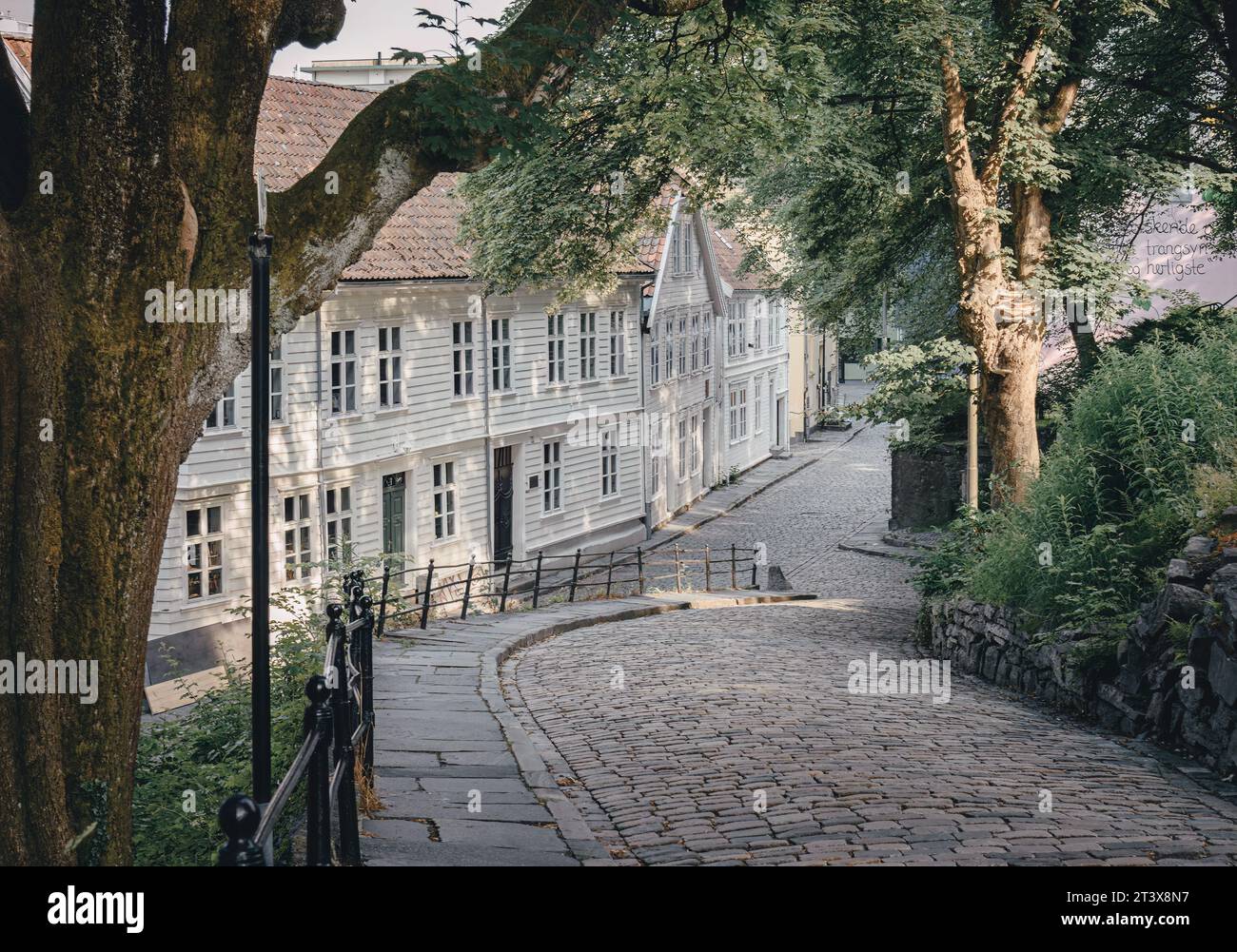 old houses of the city of Stavanger, Norway Stock Photo