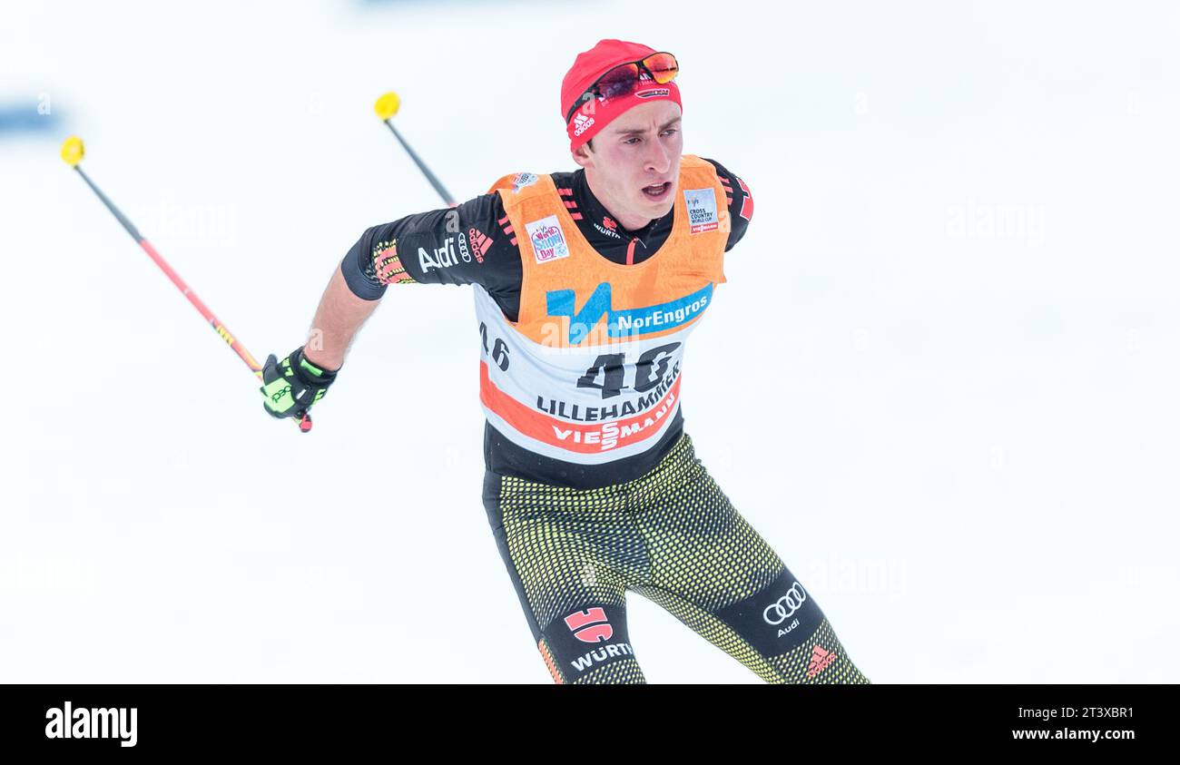 Florian Notz (GER) Aktion Welt Cup Langlauf in Lillehammer, Norwegen am 05.12.2015 Stock Photo