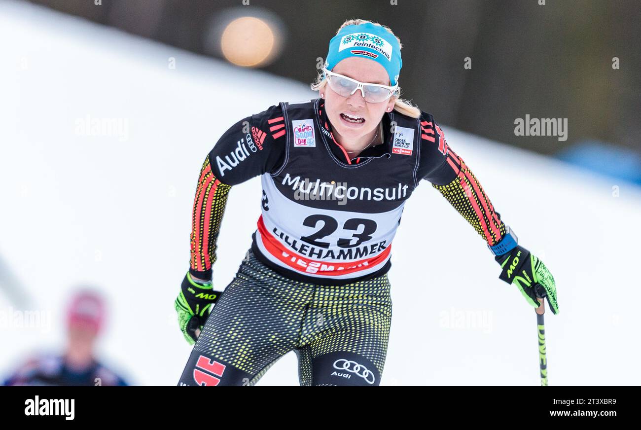 Sandra Ringwald Aktion Welt Cup Langlauf in Lillehammer, Norwegen am 05.12.2015 Stock Photo