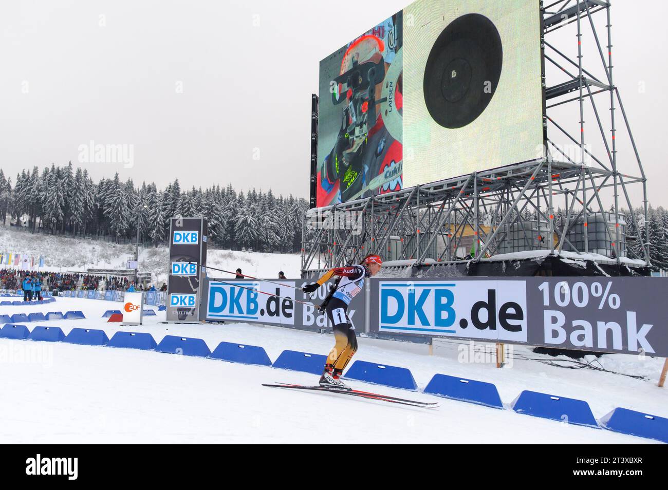 Luise Kummer AKTION Biathlon Welt Cup 4 x 6 KM Staffel der Frauen in Oberhof, Deutschland am 07.01.2015 Stock Photo
