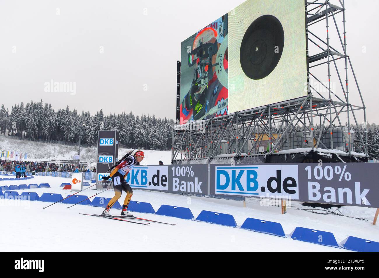 Luise Kummer AKTION Biathlon Welt Cup 4 x 6 KM Staffel der Frauen in Oberhof, Deutschland am 07.01.2015 Stock Photo