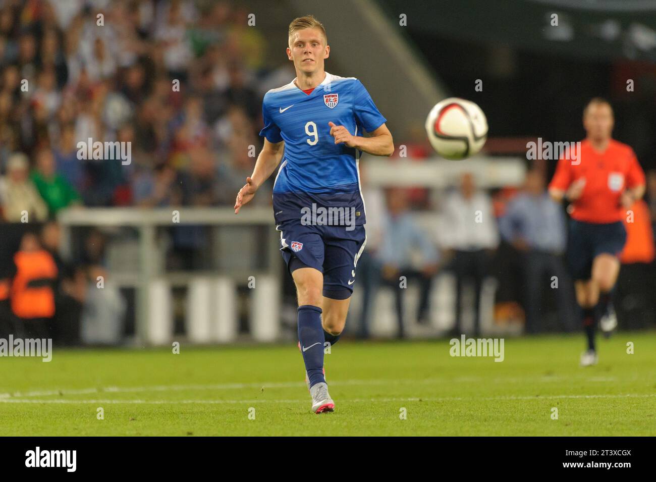 Aron Johannsson (9) USA Aktion Deutschland - USA 1:2 Fussball Laenderspiel in Koeln, Deutschland am 10.06.2015 Stock Photo