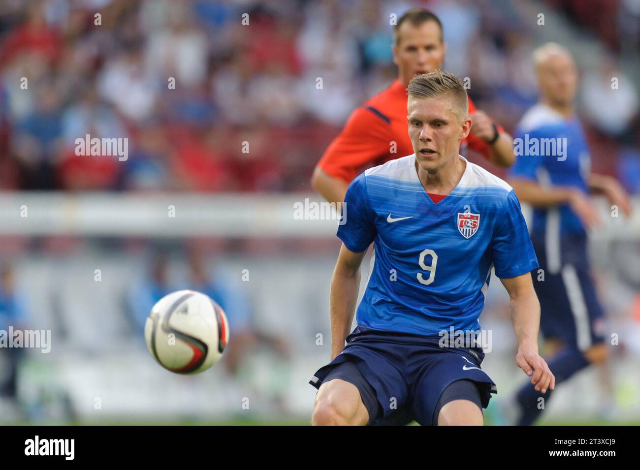 Aron Jóhannsson (9) USA Aktion Deutschland - USA 1:2 Fussball Laenderspiel in Koeln, Deutschland am 10.06.2015 Stock Photo