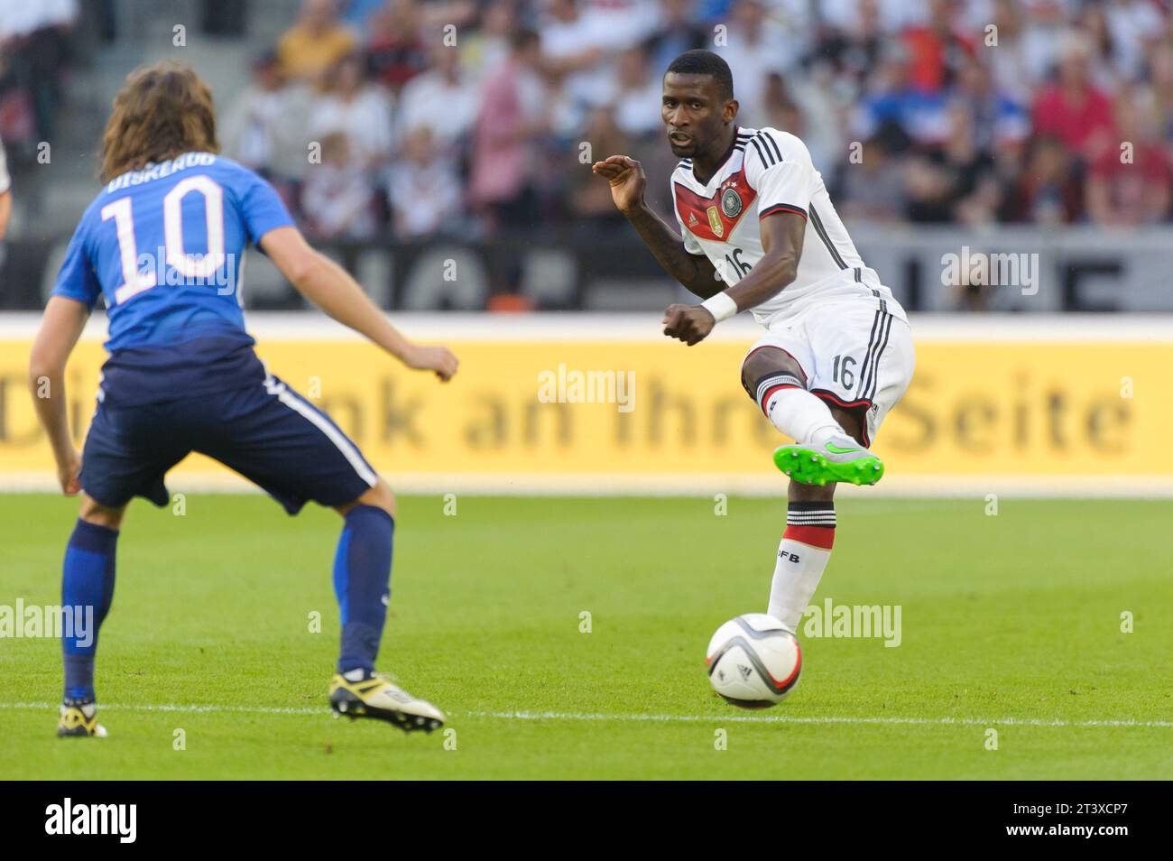 Antonio Ruediger Aktion Deutschland - USA 1:2 Fussball Laenderspiel in Koeln, Deutschland am 10.06.2015 Stock Photo