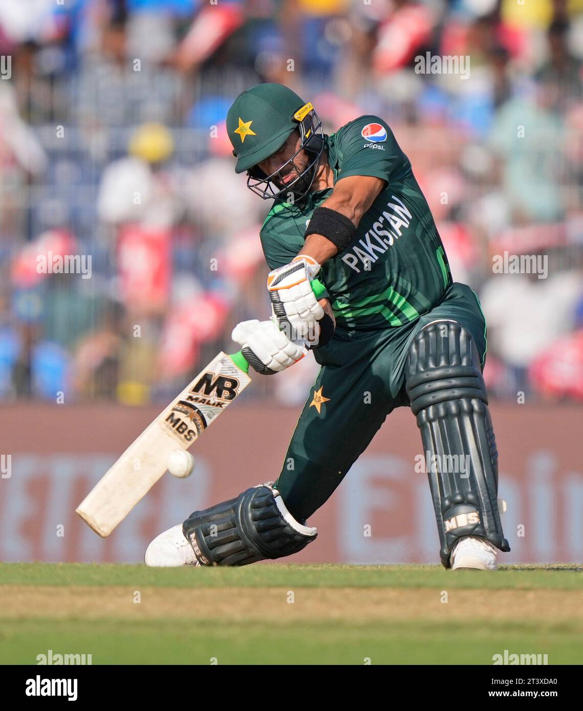 Pakistan's Iftikhar Ahmed bats during the ICC Men's Cricket World Cup ...