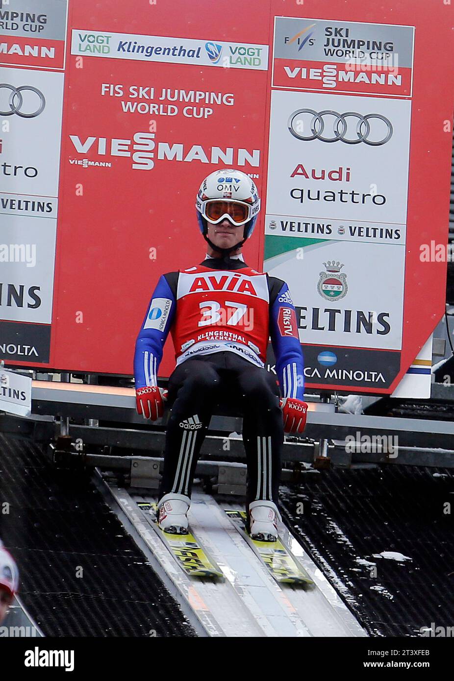 Daniel-Andre Tande Aktion FIS SKI JUMPING WORLD CUP LARGE HILL INDIVIDUAL in Klingenthal, Deutschland am 22.11.2015 Stock Photo