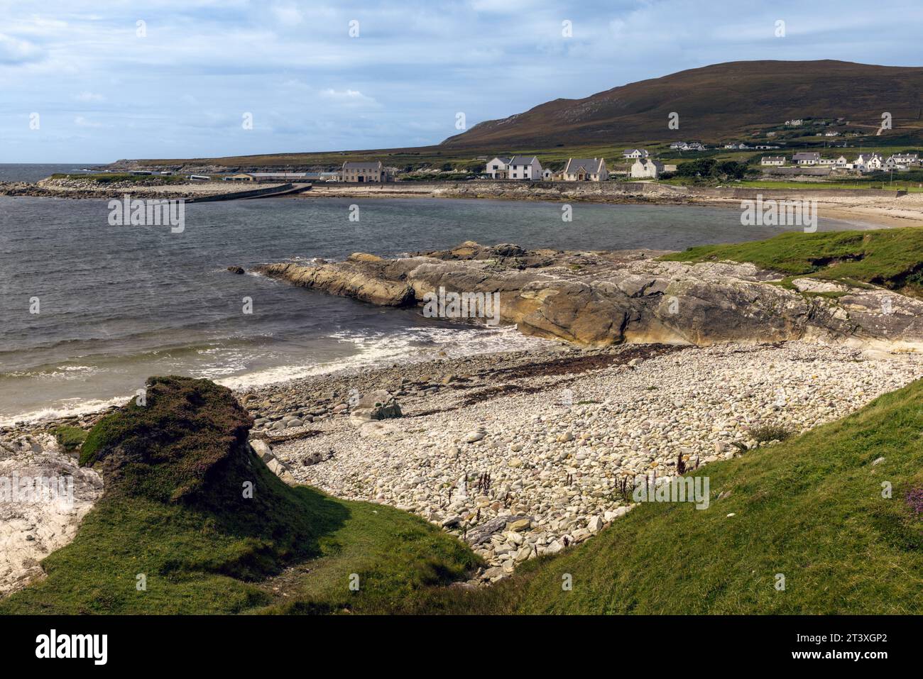 Dooega Bay is a hidden gem on Achill Island, Ireland, along the Wild Atlantic Way Stock Photo 