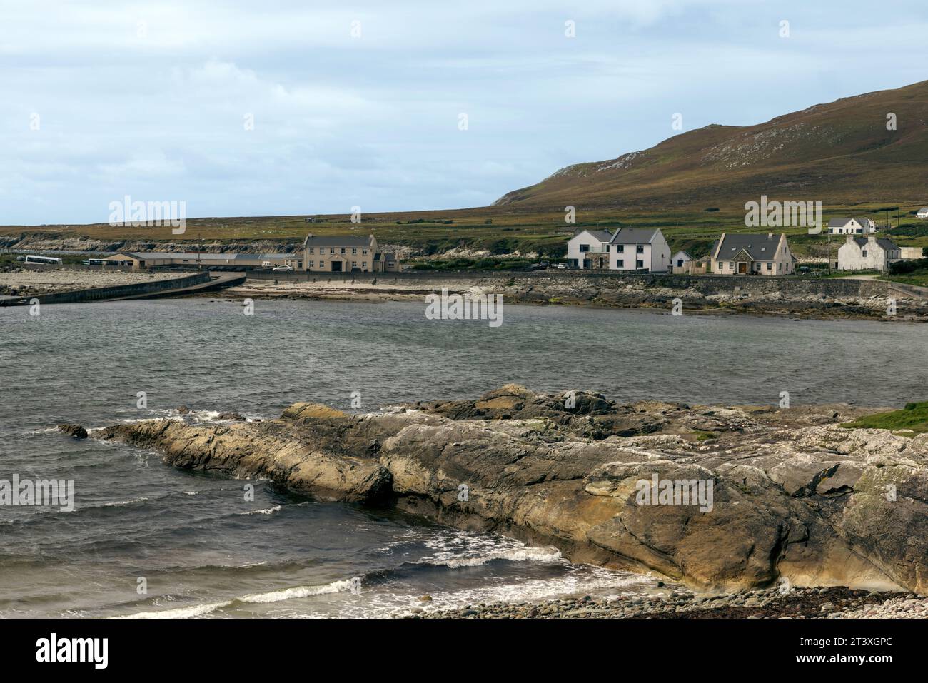 Dooega Bay is a hidden gem on Achill Island, Ireland, along the Wild Atlantic Way. Stock Photo