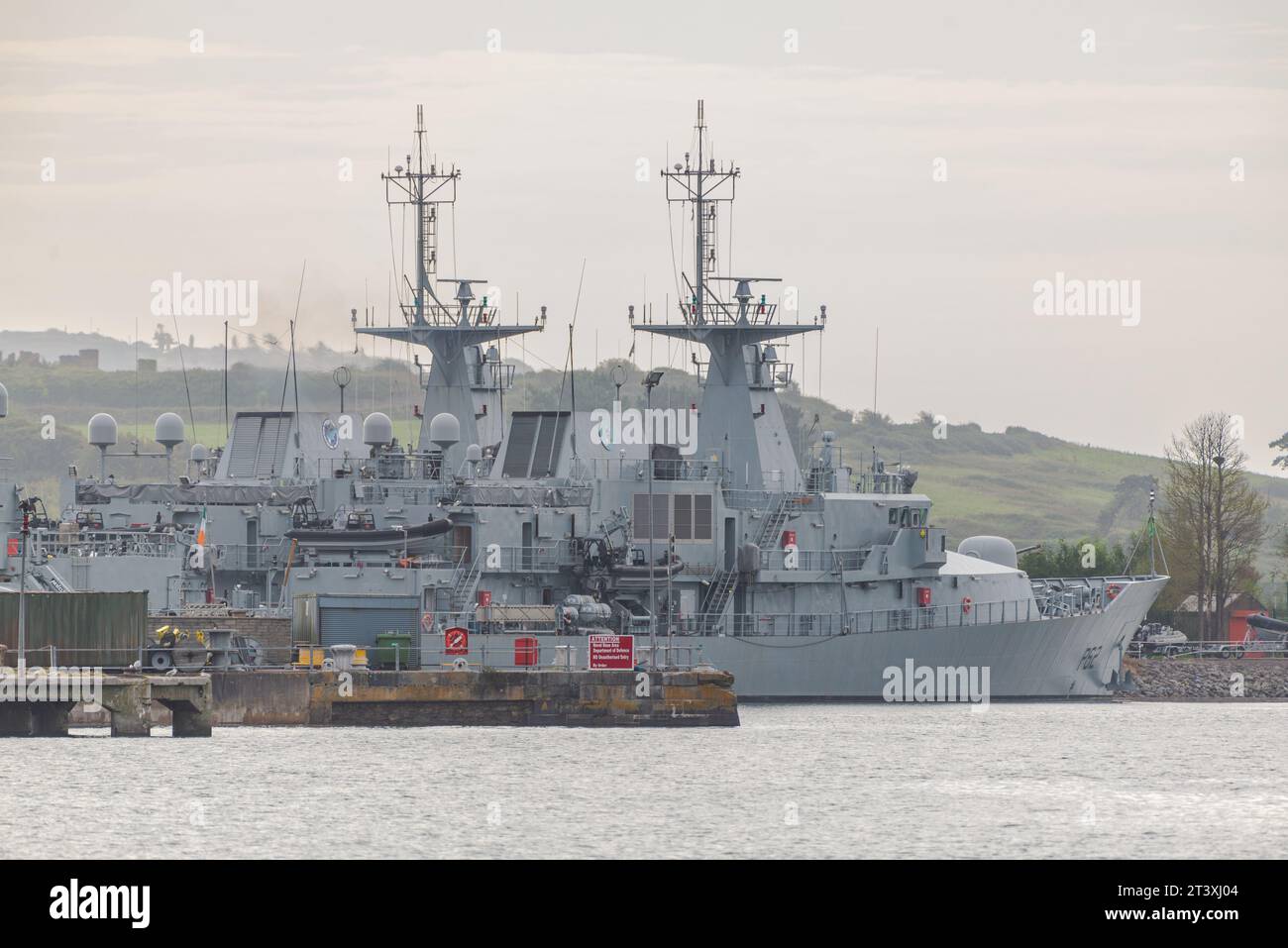 Irish Naval Ship LÉ James Joyce (P62) is among the ships moored at