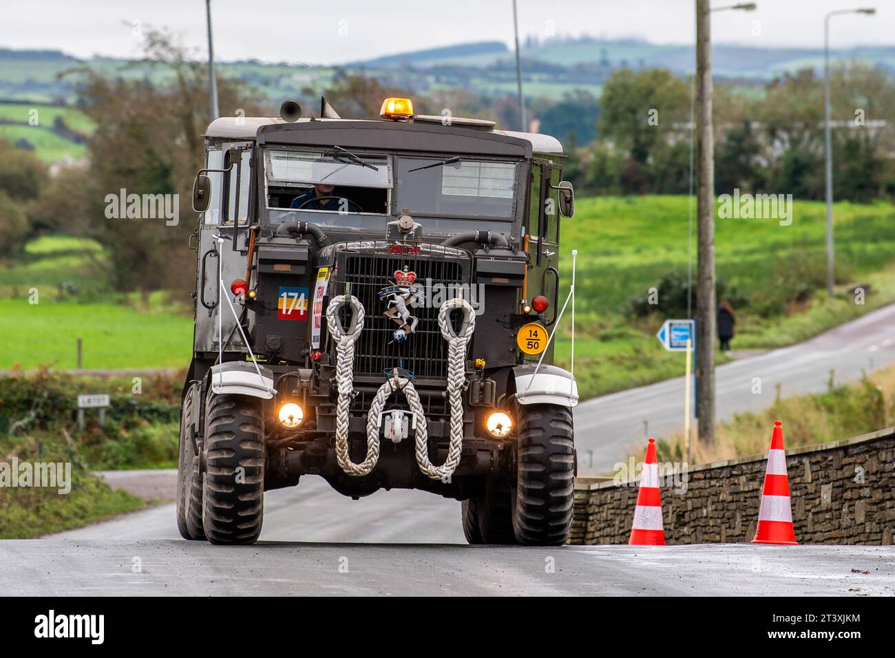British Army vehicle - a 1952 Scammell 6X6 Explorer in West Cork, Ireland. Stock Photo
