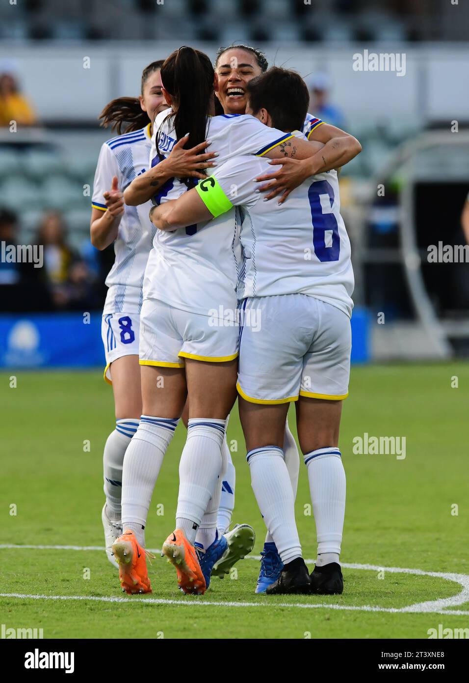Perth, Australia. 26th Oct, 2023. The Philippines women's football team is seen during the 2024 AFC Women's soccer Olympic Qualifying Round 2 Group A match between Philippines and Chinese Taipei held at the Perth Rectangular Stadium. Final score Philippines 4:1 Chinese Taipei. Credit: SOPA Images Limited/Alamy Live News Stock Photo