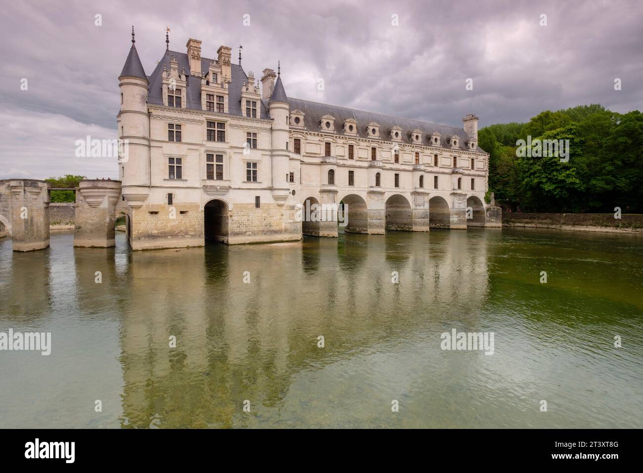 arcadas del Puente de Diana, castillo de Chenonceau, siglo XVI, Chenonceaux, departamento de Indre y Loira,France,Western Europe. Stock Photo