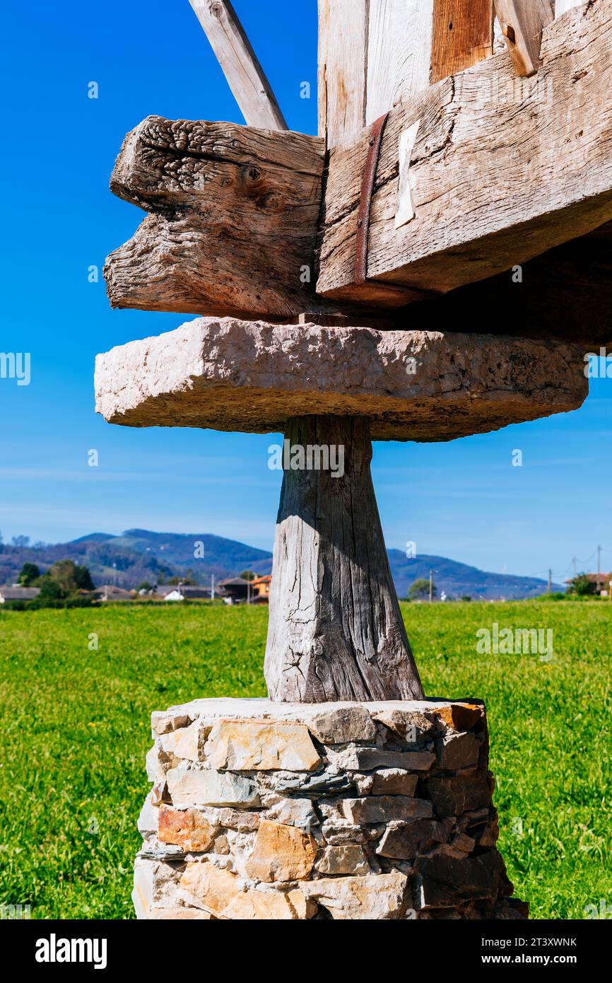 Detail. An hórreo is a typical granary from the northwest Spain, built