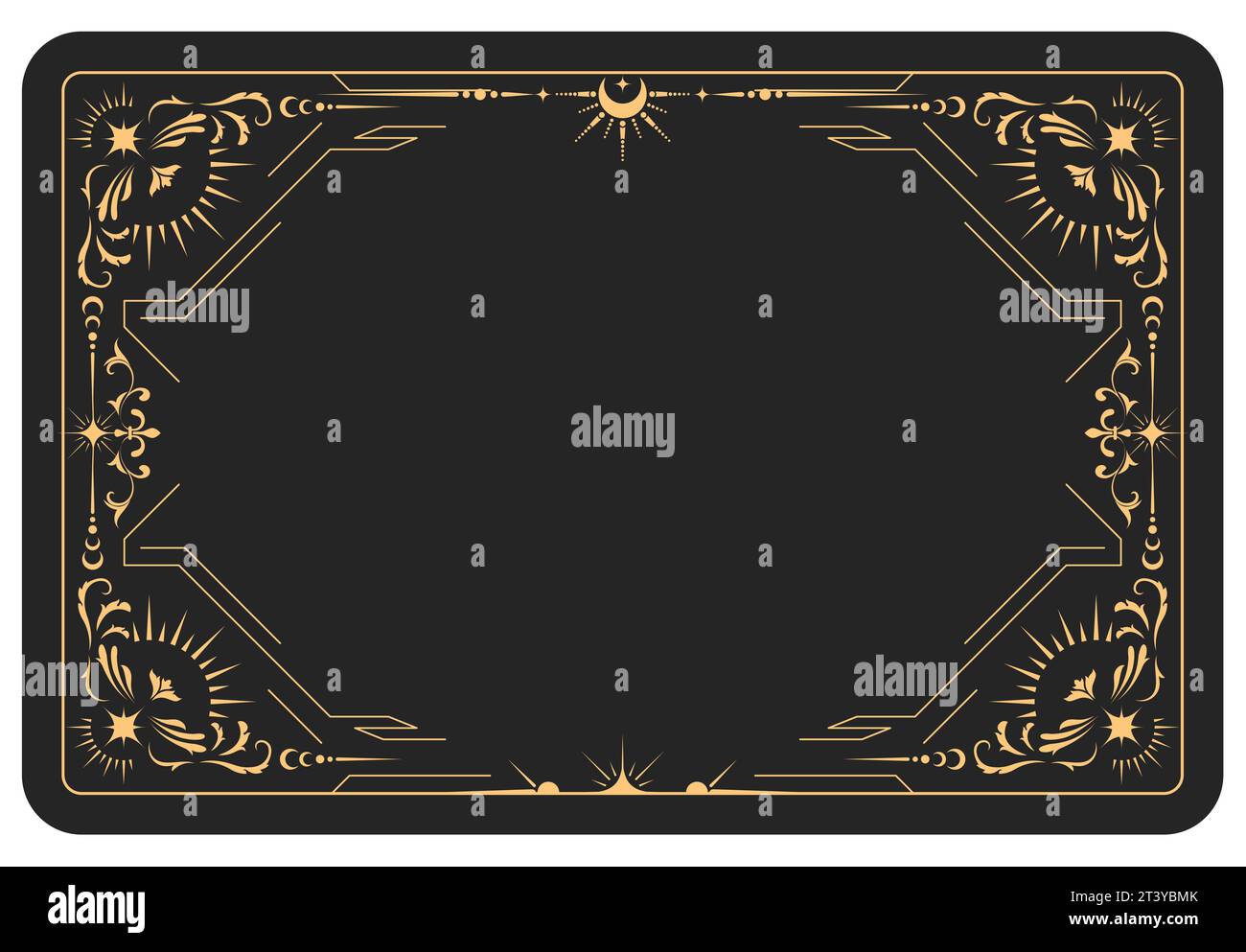 The reverse side of a tarot cards batch, magic frame with elegant