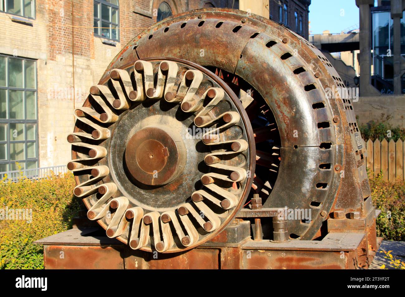 TANGSHAN - NOVEMBER 4: The abandoned large asynchronous motor in the ...