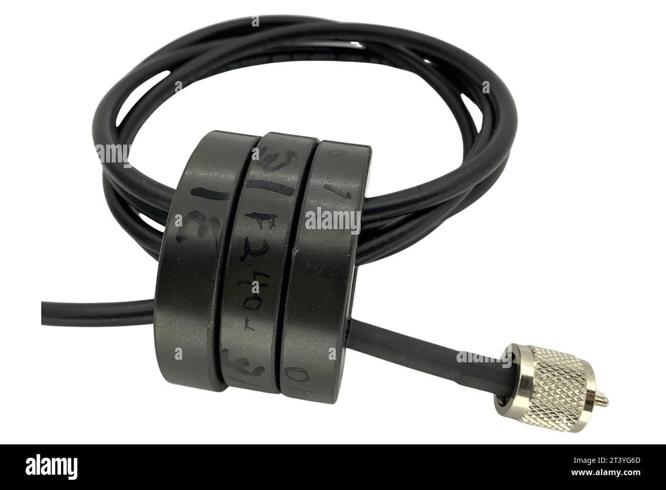Toroid and ferrite beads on coax to reduce RFI on ham radio antennas Stock Photo Alamy