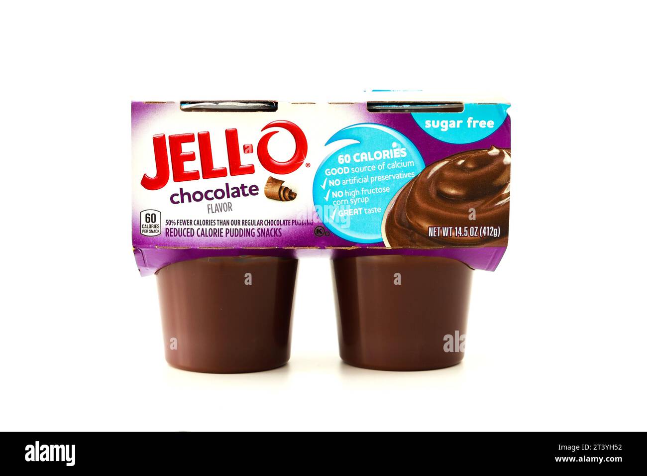 JelloO chocolate pudding snacks in a plastic cup Stock Photo Alamy