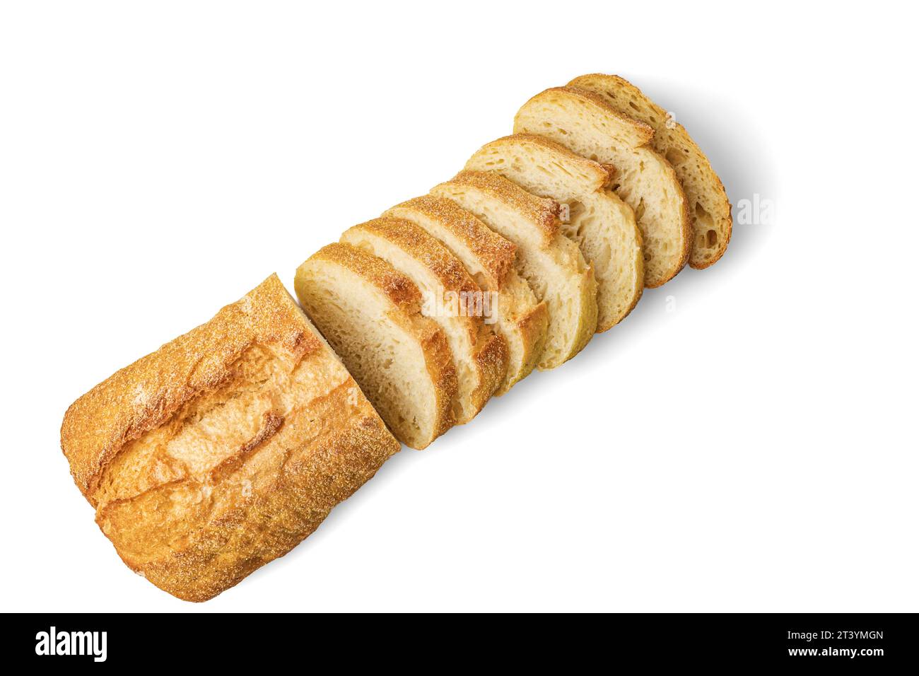 sliced bread isolated on white background top view Stock Photo - Alamy
