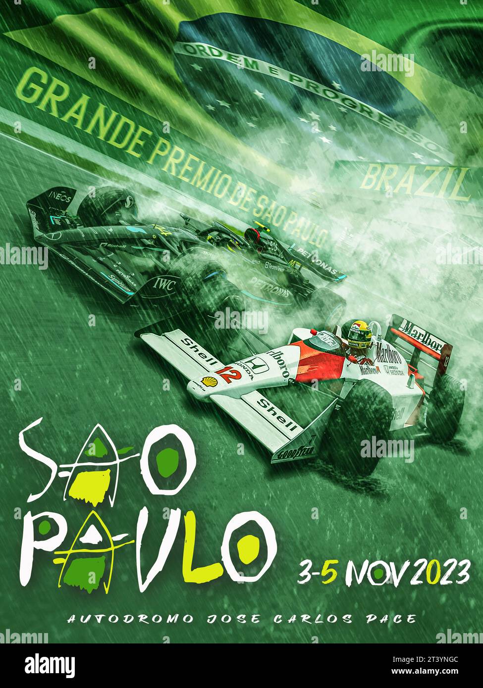 Brazilian F1 Grand Prix 2023 Race Poster Stock Photo Alamy