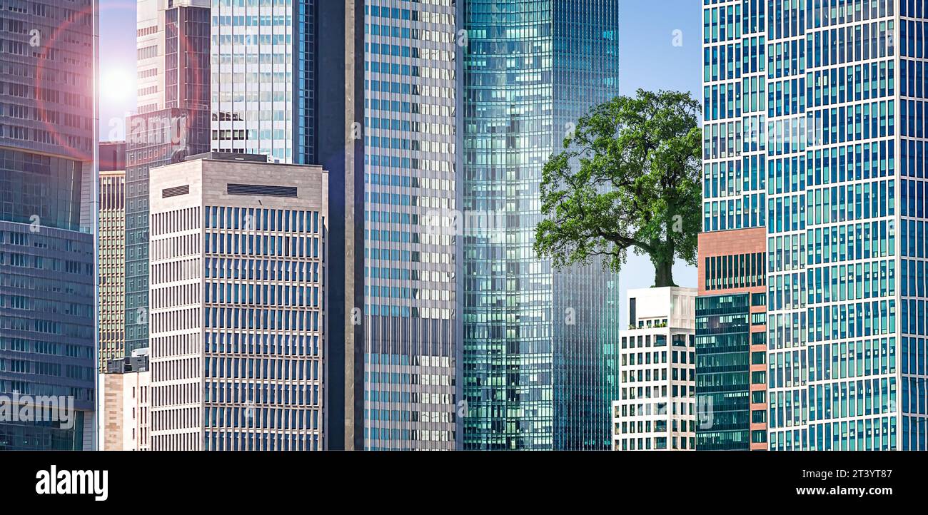 Sustainable futuristic eco city panorama hi-res stock photography and ...