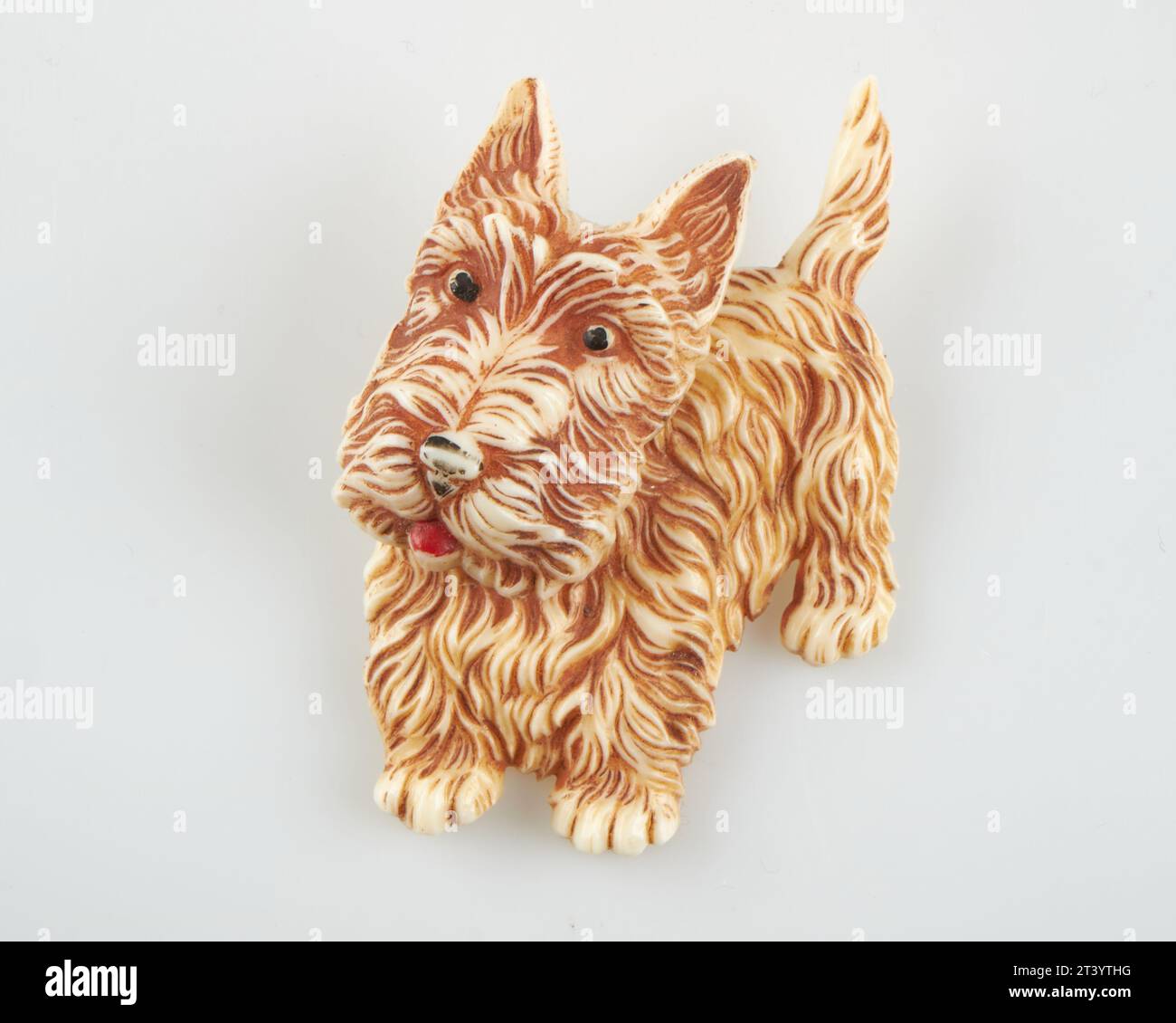 Broche Vintage Scottie Chien En Celluloïd - Signée Japan, Années 60-70 | Bijou Rétro Rare | Occasion