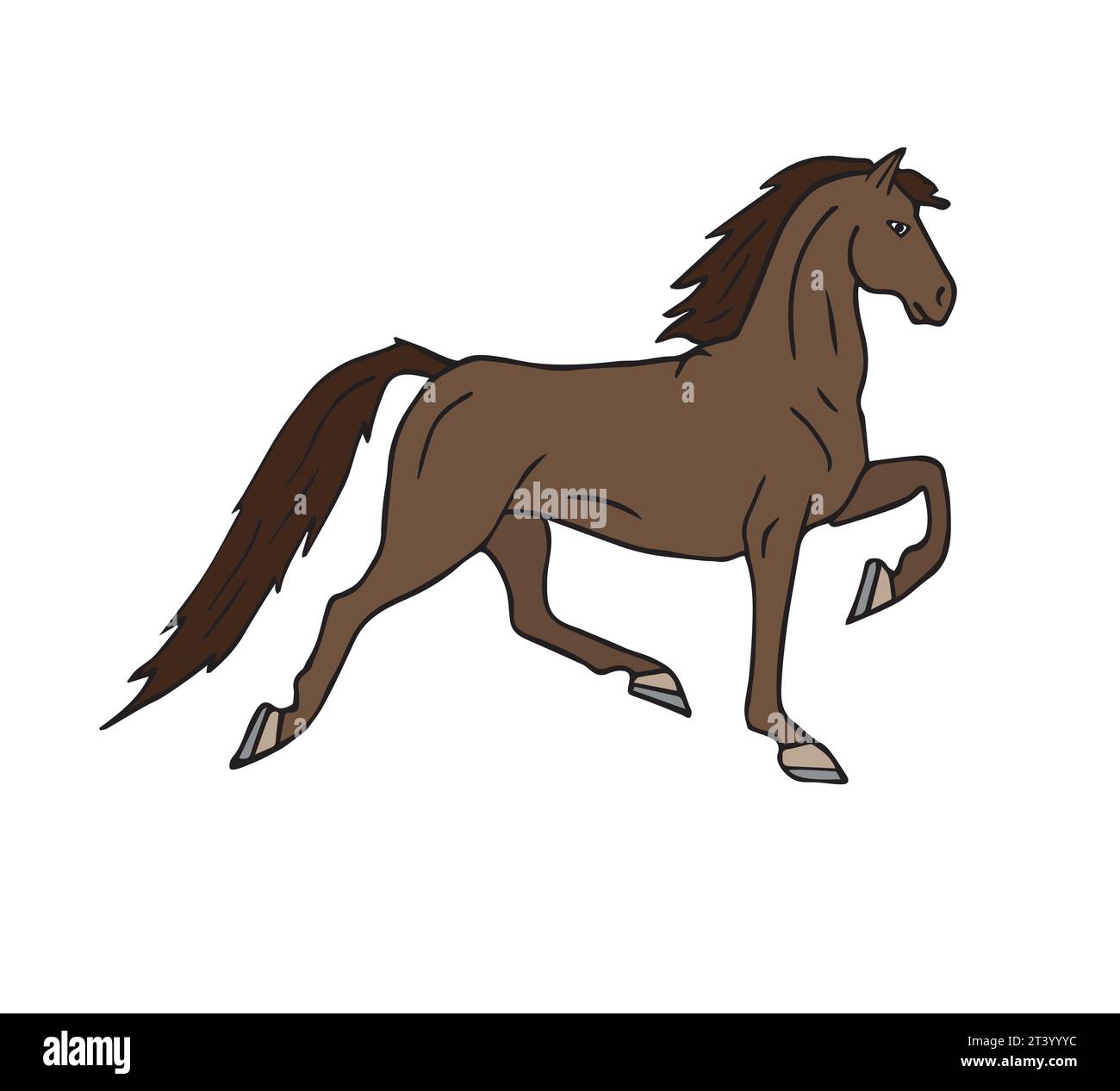 Vector hand drawn doodle sketch colored American Saddlebred horse ...