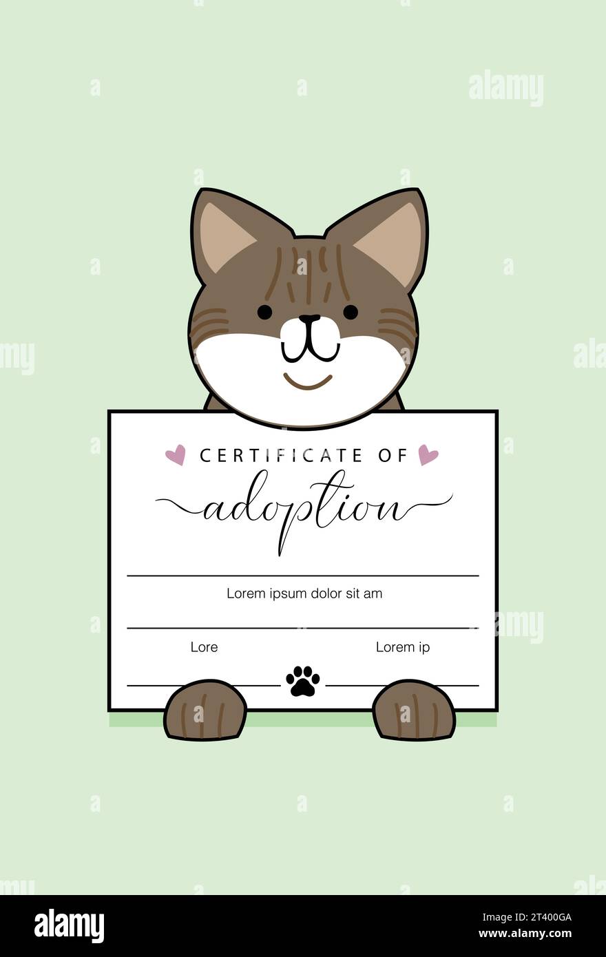 Animal adoption certificate Stock Vector Images - Alamy animal-adoption-certificate-stock-vector-images-alamy