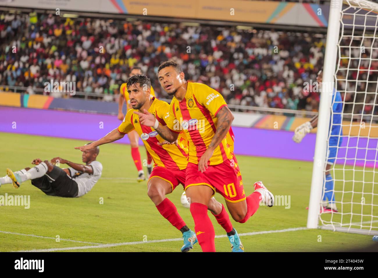 DAR ES SALAAM, TUNISIA – OCTOBER 22:   Esperance celebration during the African Football League match between Tp Mazembe of Congo DR and Esperance ST Stock Photo