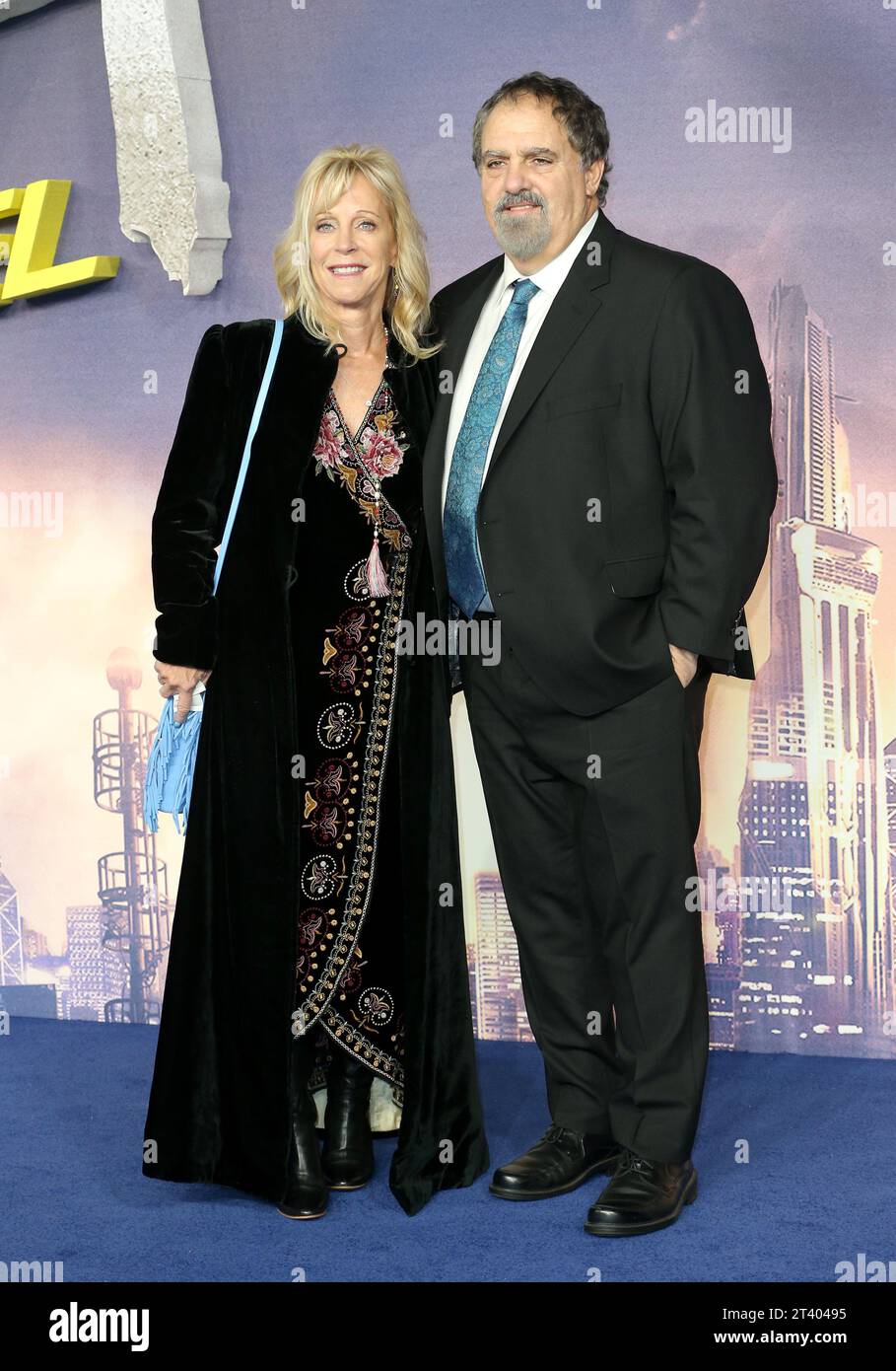 Barbara Downey and Jon Landau attend the World Premiere of "Alita: Battle Angel" held at Odeon Leicester Square in London, England. Stock Photo