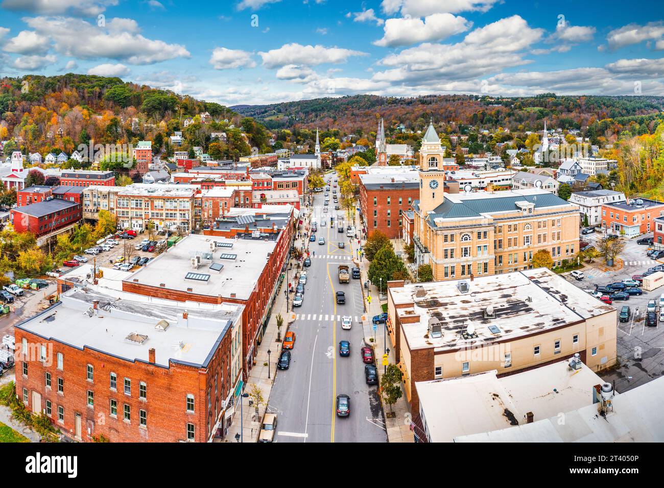 Aerial view of Montpelier, VT Stock Photo
