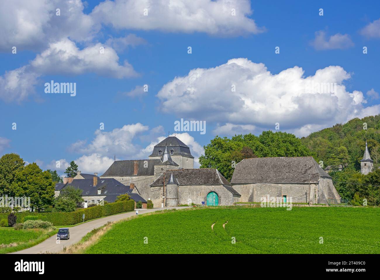 Roly Castle / Château-ferme de Roly, fortified farmhouse in the municipality of Philippeville, province of Namur, Ardennes, Wallonia, Belgium Stock Photo