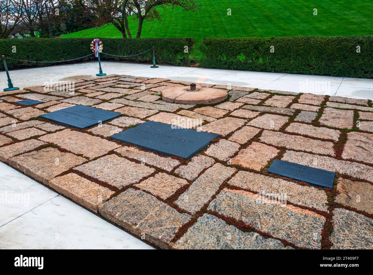 John F. Kennedy gravesite, Arlington National Cemetery, Arlington, Virginia USA Stock Photo