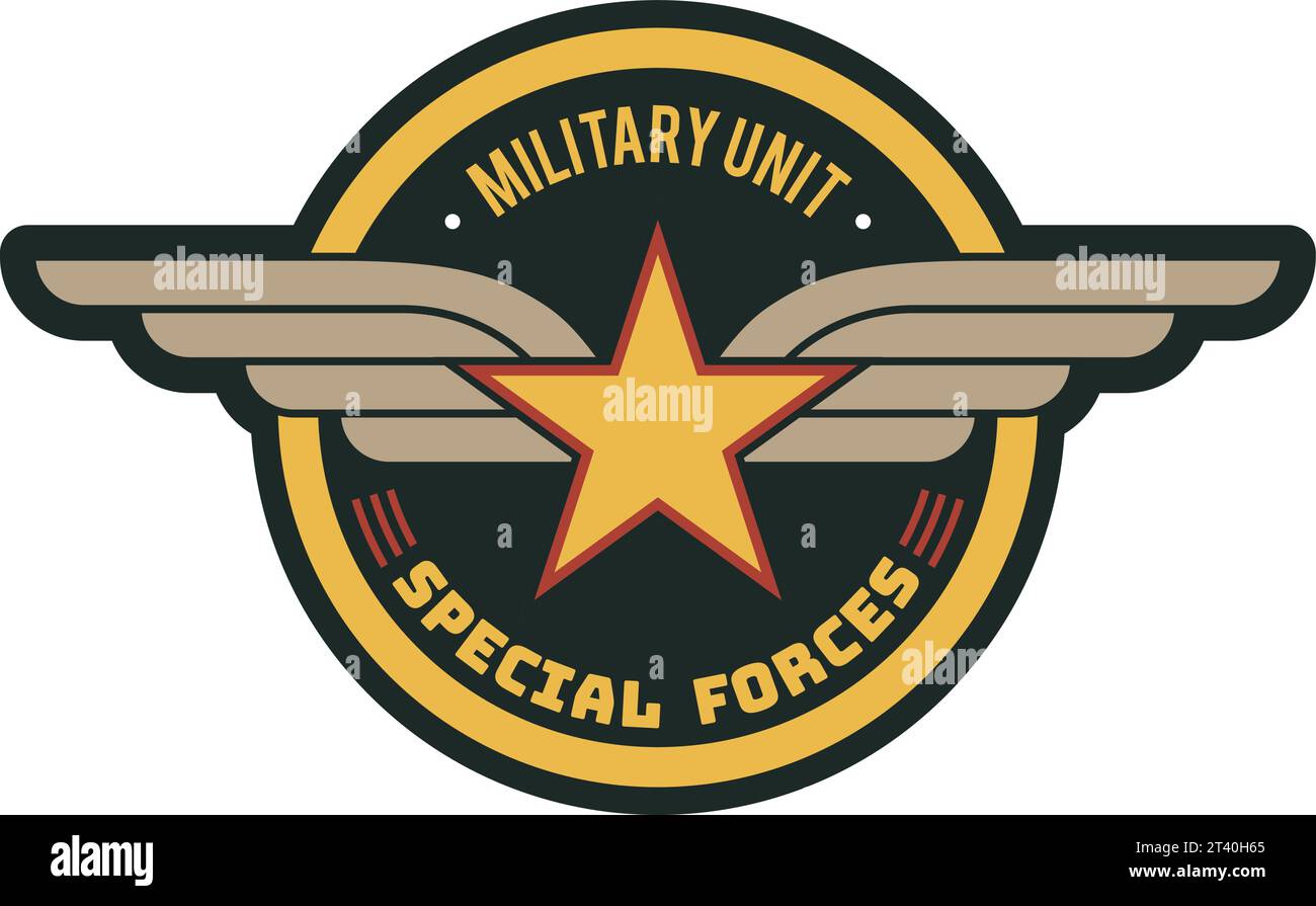 Military unit badge. Special forces army sign isolated on white