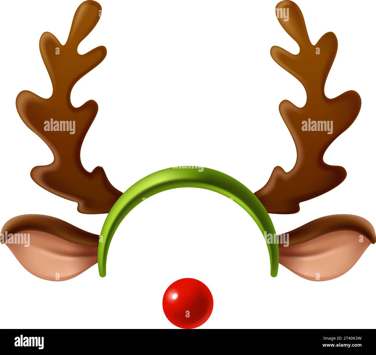 Reindeer horns party headdress. Christmas costume element isolated on