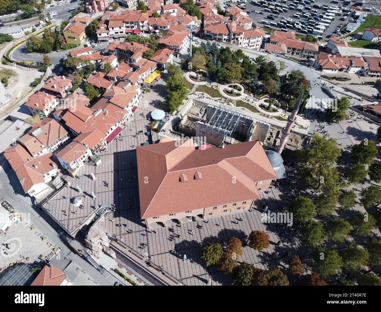 Hacı Bayram Veli Mosque and Ankara Castle Drone Images in Ankara Turkey ...