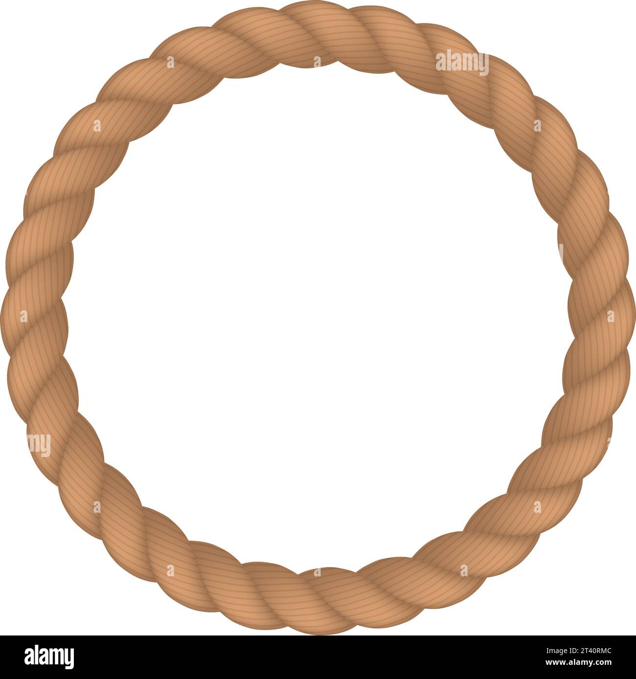 Fancy Rope Frame Decorative rope frame. Cord circle. Jute round border isolated on white ...