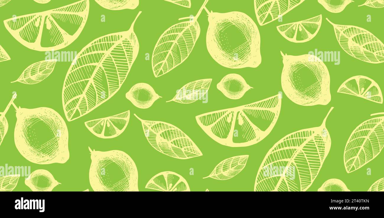 Seamless background with citrus fruit and leaves Vector Image Stock ...