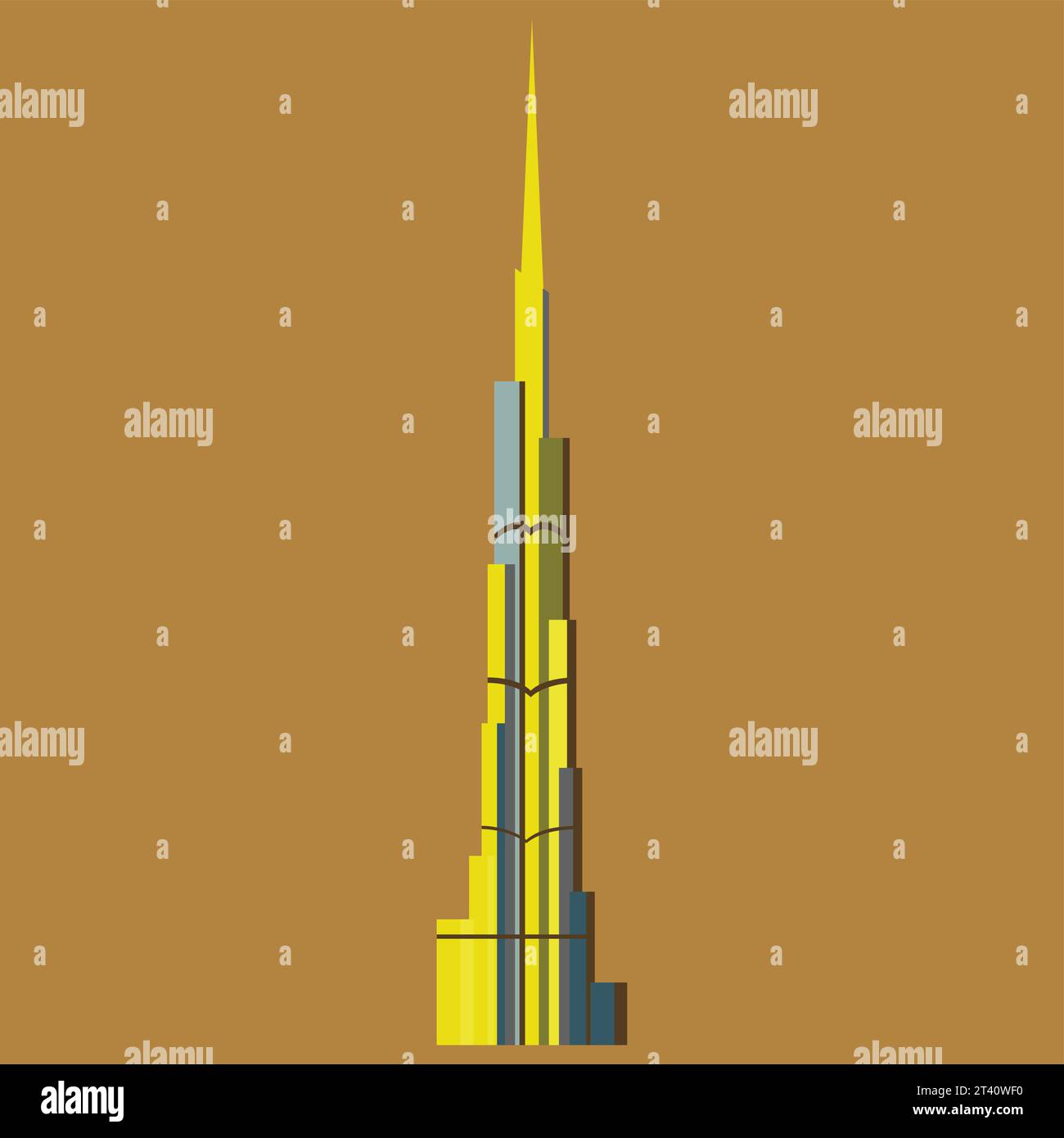 Burj Khalifa Tower Icon Uae Dubai Symbol Gray Vector Image Stock Vector Image And Art Alamy