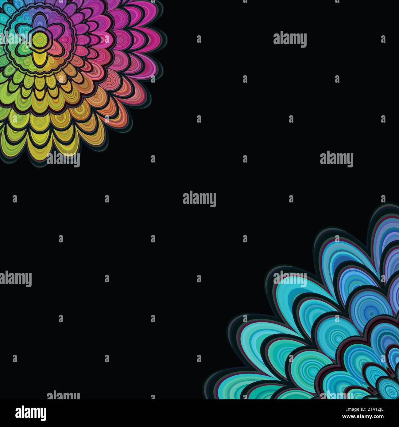 Abstract digital flower mandala art background Vector Image Stock ...