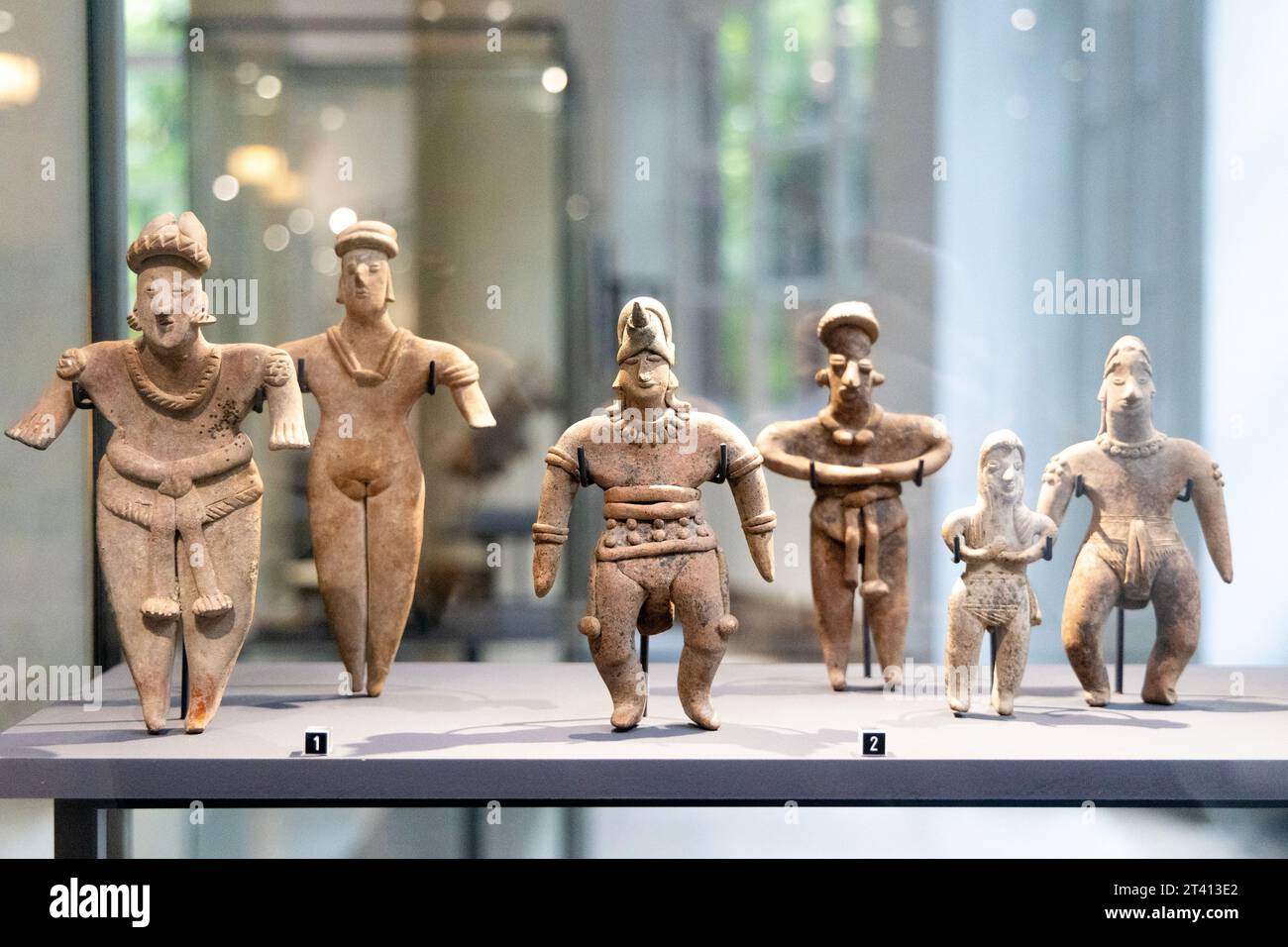 Selection of Tuxcacuesco-Ortices style male and female figurines, Western Mexico, c 300-200 BC, American Collection, Royal Museums of Art and History, Stock Photo