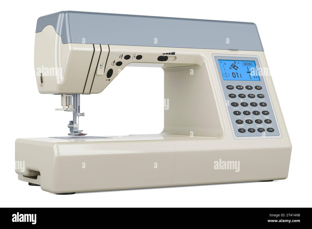 Computerized Sewing Machine. Electronic sewing machine, 3D rendering