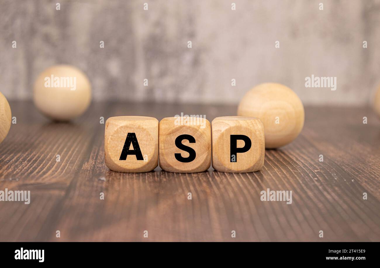 ASP - business and techonology concept. text on wood cubes Stock Photo